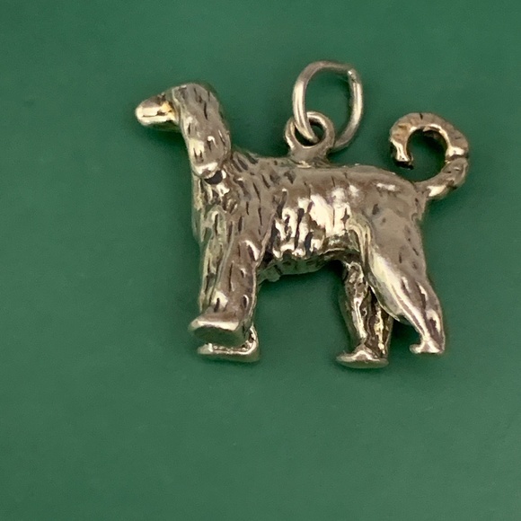 .925 Afghan Dog Sterling Silver Jewelry Charm #show dog #dog - Picture 2 of 3